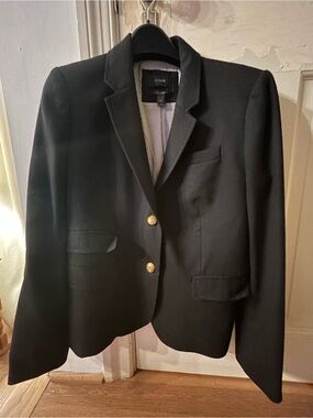 J. Crew Black Wool School Boy Blazer with Gold Buttons